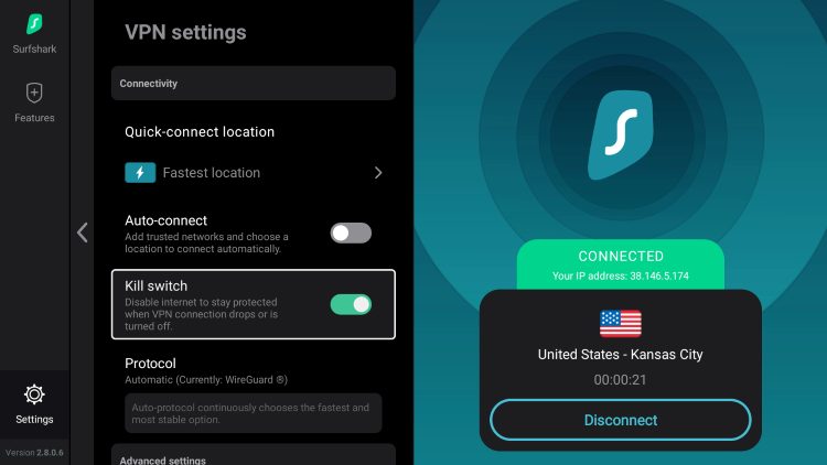 Surfshark VPN with Kill Switch