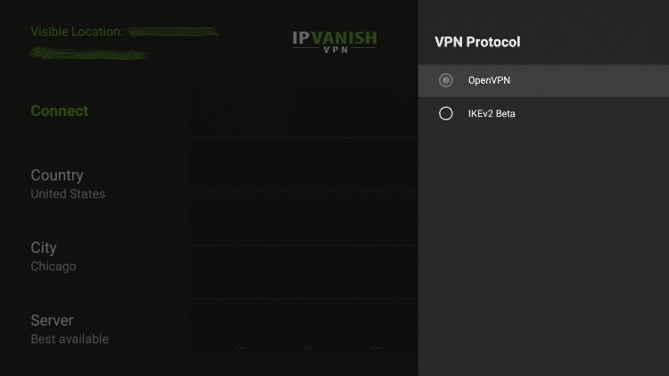 Select the VPN protocol you want to use.