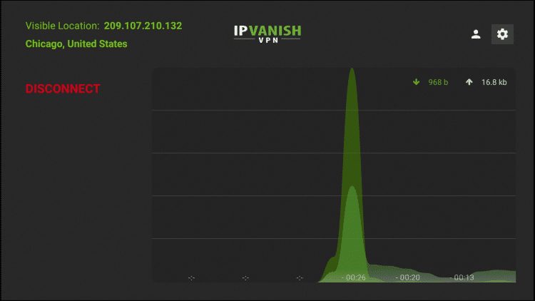 To access the settings menu, click the gear icon in the top-right corner.