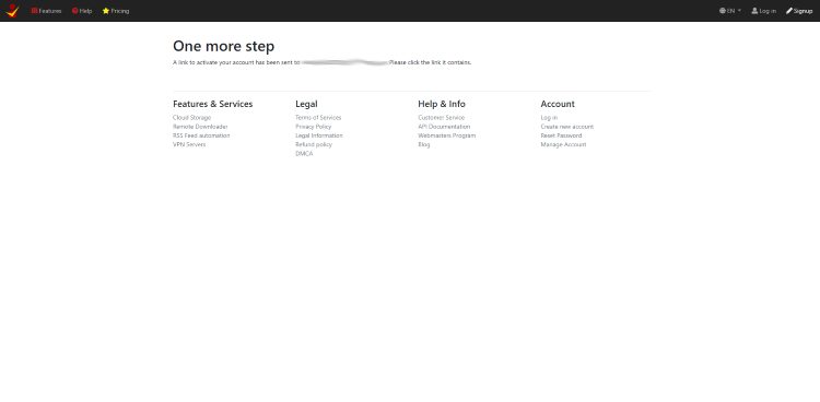 You will then come to a confirmation screen that states "One more step."