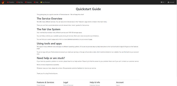 You are now registered for Premiumize!