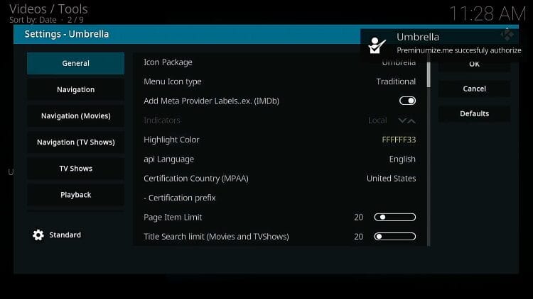 Go back to Umbrella and you will see Premiumize success message.