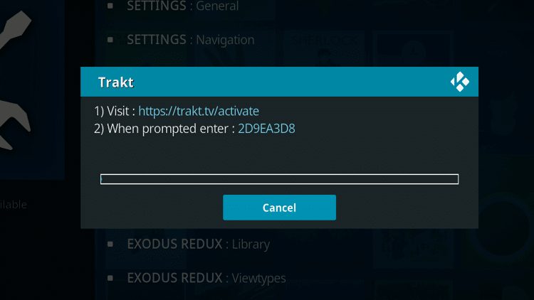 Step 5 - How To Set Up Trakt on Kodi