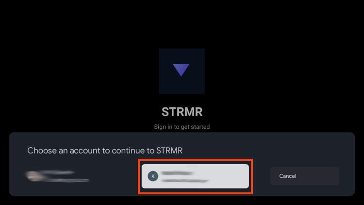 select alternative google account
