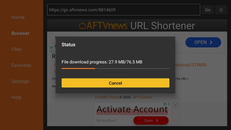 wait for STRMR to download