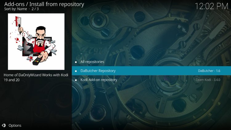 Select DaButcher Repository.