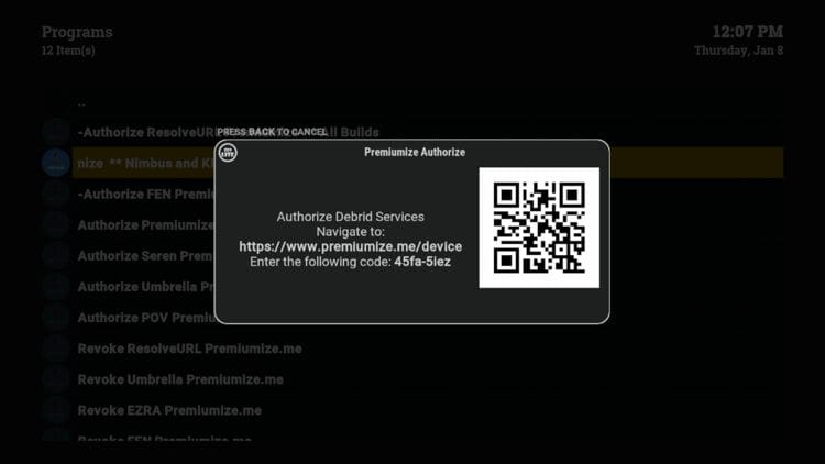 You will then receive an authorization code.