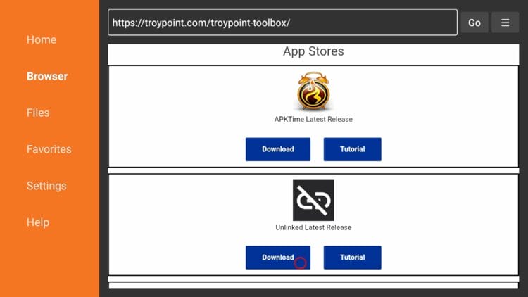 Open the TROYPOINT Toolbox inside Downloader and locate Unlinked. Click Download.