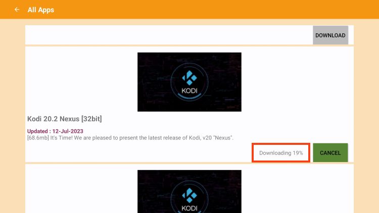 wait for kodi on firestick to download