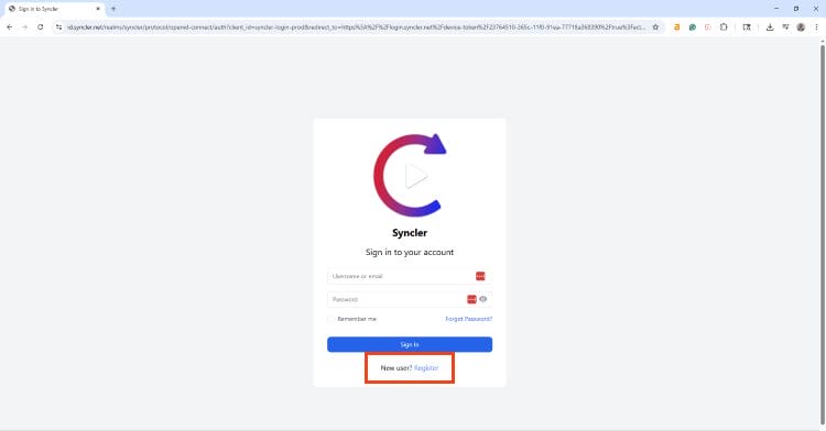 click register or login with your account info