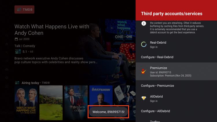 debrid setup is now finished