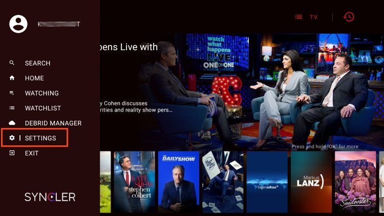 open settings to add debrid