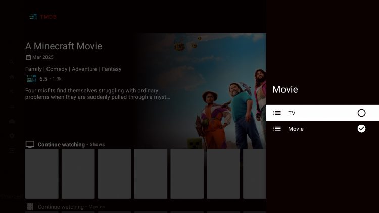 toggle movies/shows on syncler