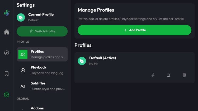 Manage Profiles