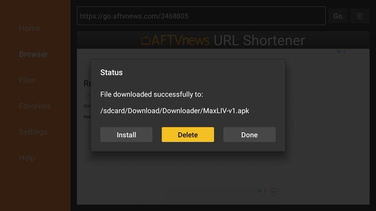 Delete the installation file.