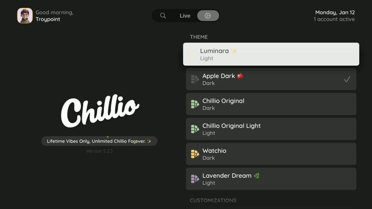 Chillio App Themes