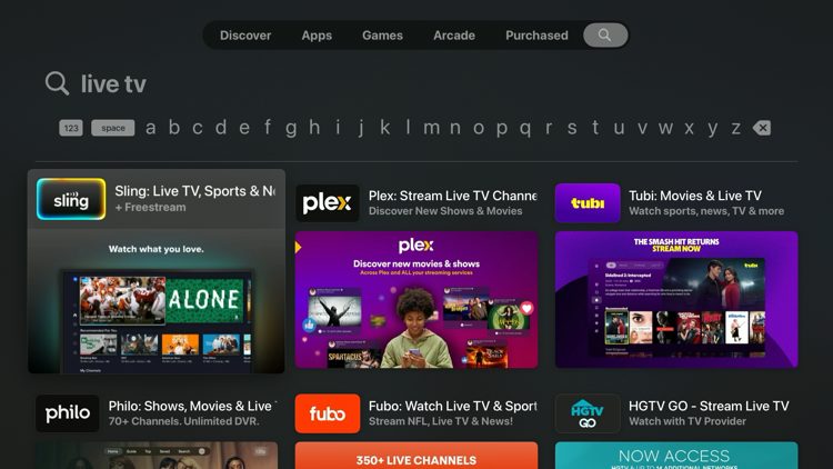 Apple App Store Live TV Apps