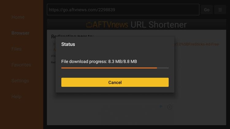 wait for cricfy tv to download