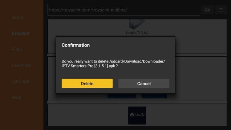 Choose Delete again.