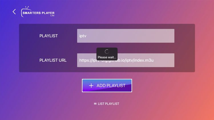 Wait a few seconds for your playlist data to load.