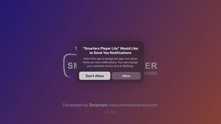 Launch the app and click Don't Allow if this message appears.