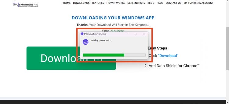 wait for the application to install