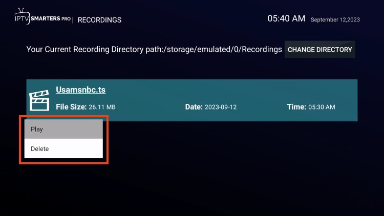 find your recording and click play