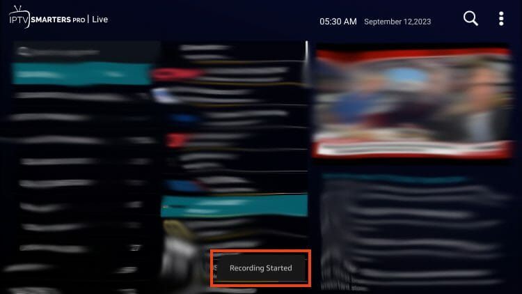 you will then see recording started message