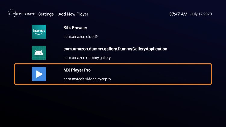 choose mx player pro