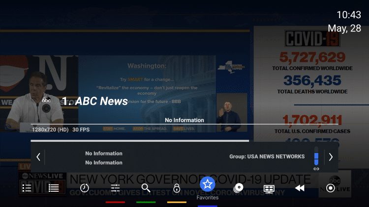 Locate the Favorites icon (star) and select it.