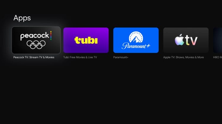 choose peacock tv app