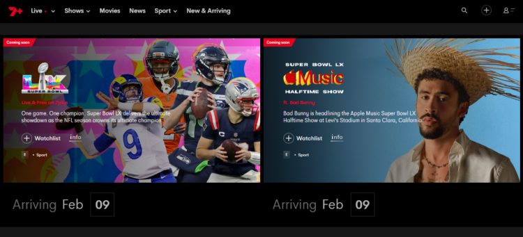 stream super bowl lx with 7Plus