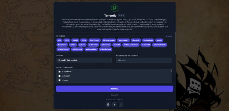 visit torrentio official website