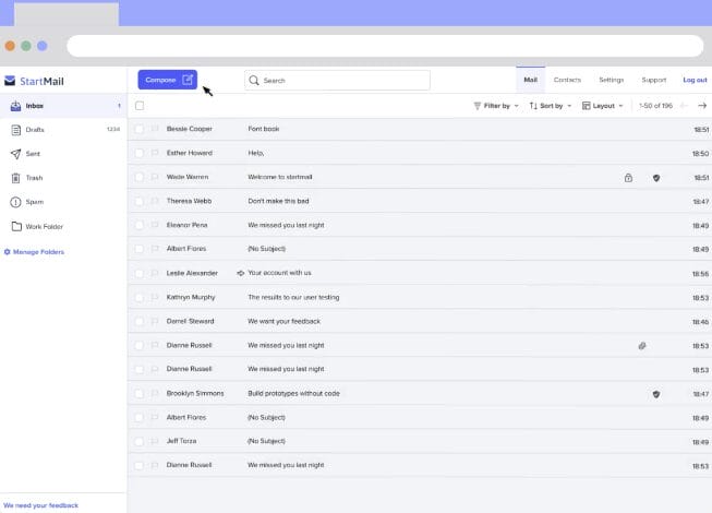StartMail Interface