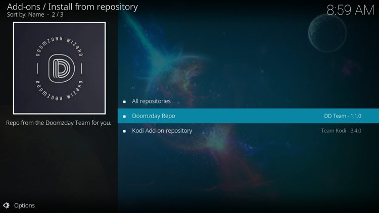 Select Doomzday Repo.