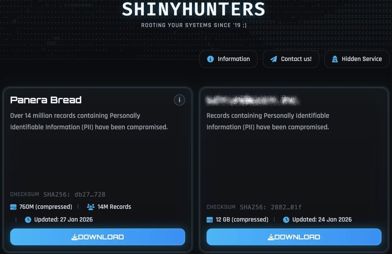 ShinyHunters Leak Site