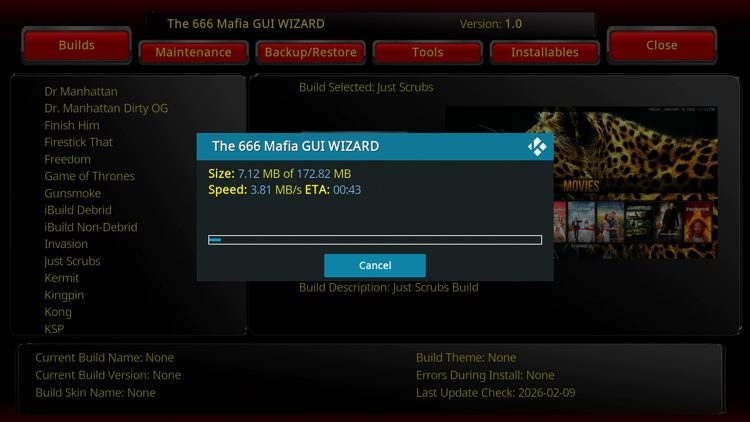 Wait for your build to download.