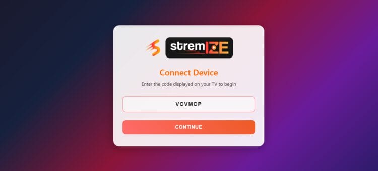 input user code and click continue