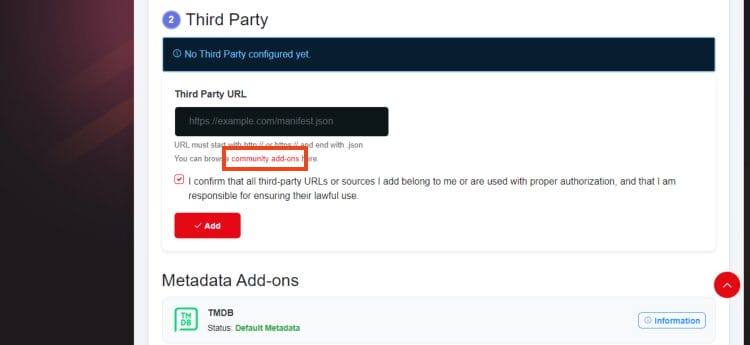 select community addons