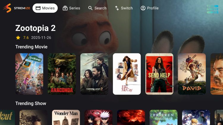 Stremize for Movies and shows
