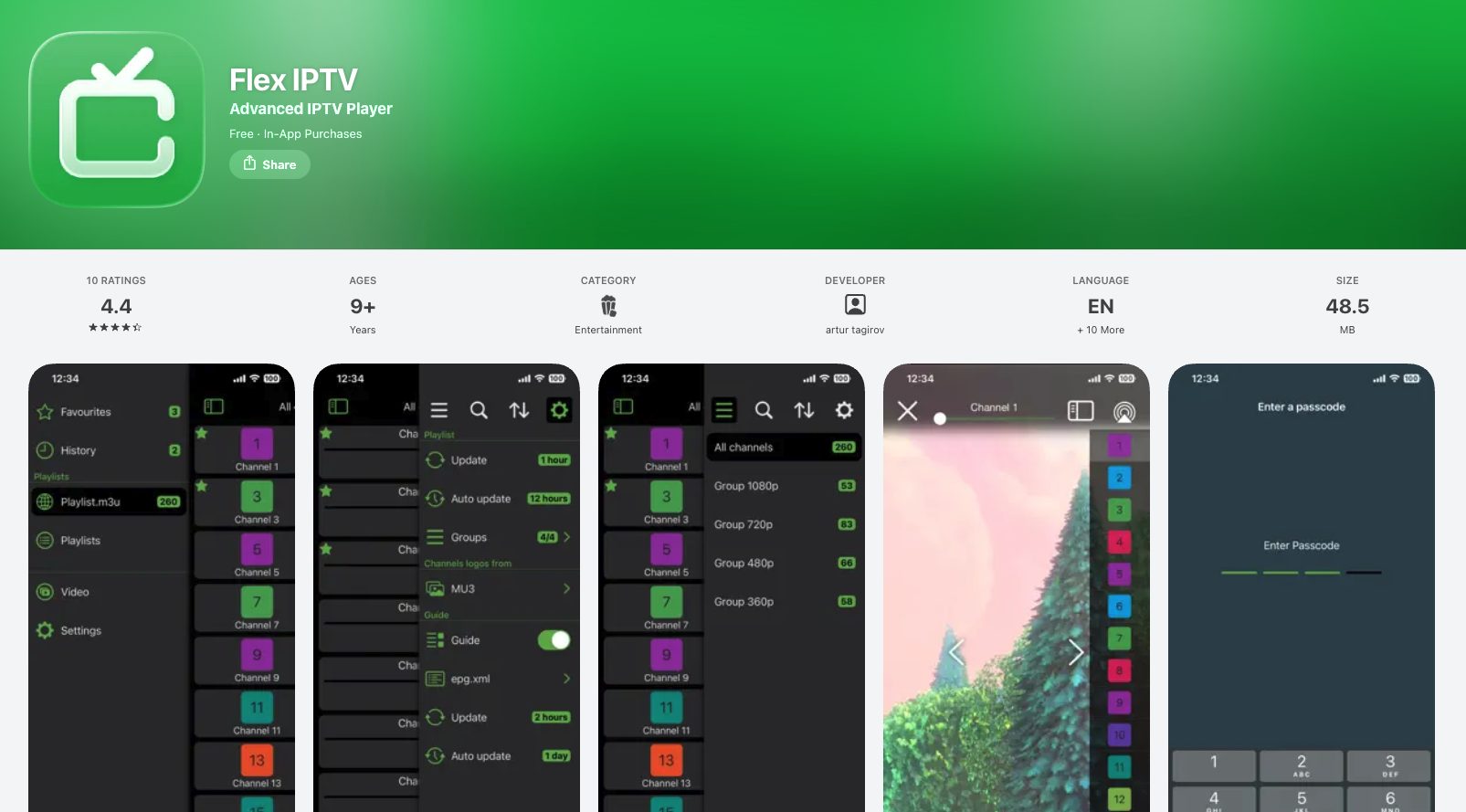 Flex IPTV Apple App Store