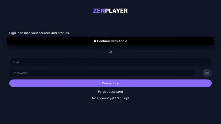You are then redirected to the login screen. We assume you don't have an account so scroll down and click 'No Account yet? Sign up!'