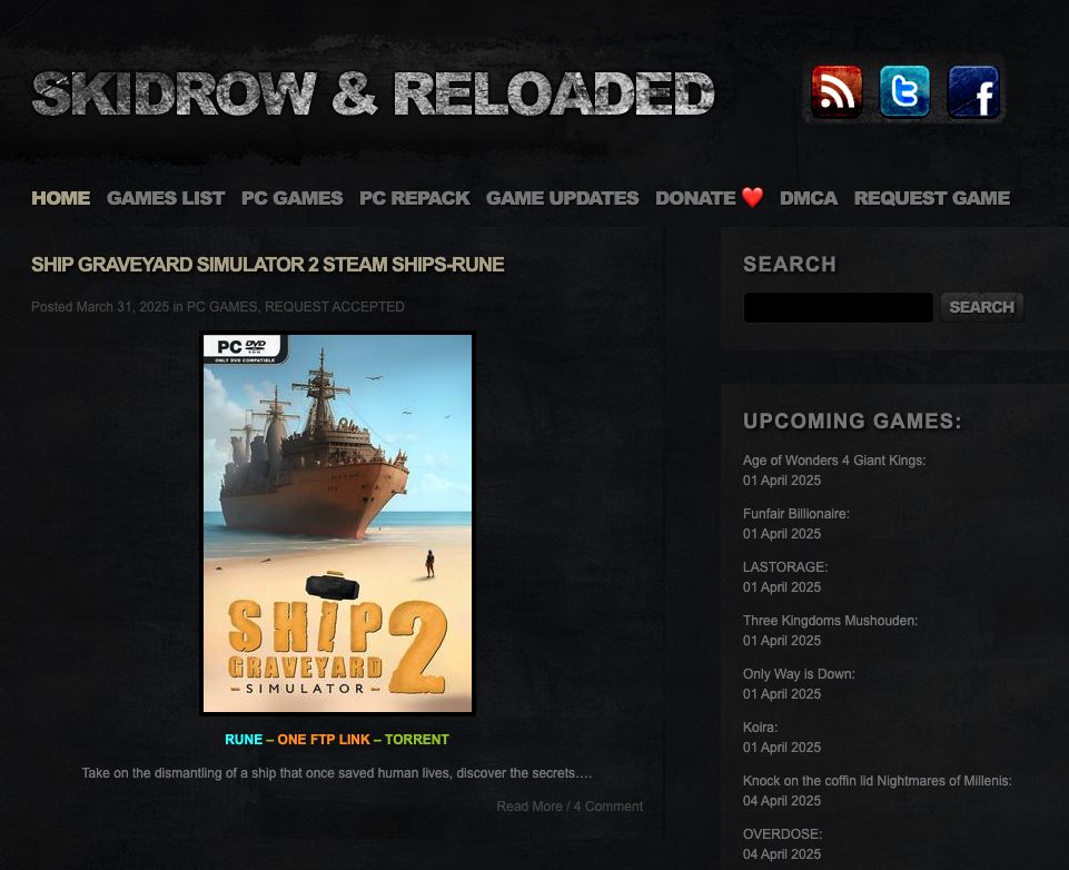 Skidrow & Reloaded Website