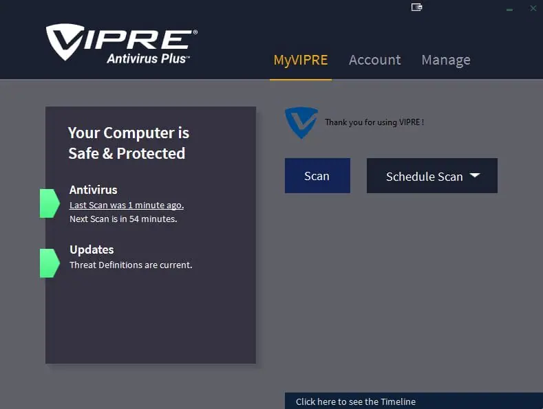 Scanning my Computer with VIPRE Antivirus Plus