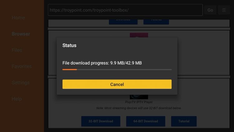 Wait a few seconds for the file to download.