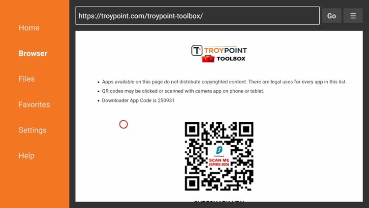 Wait a few seconds until you are redirected to the TROYPOINT Toolbox page.