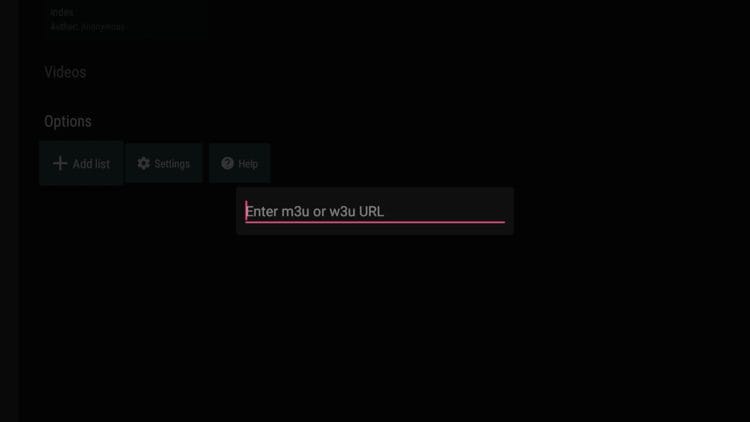 Enter your M3U playlist URL.