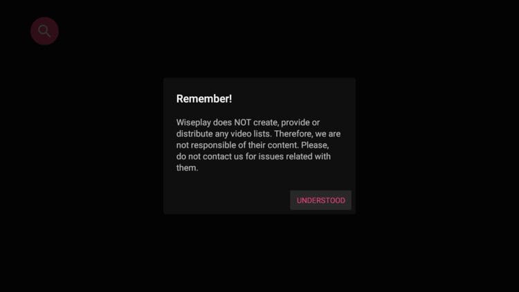 When launching a playlist for the first time you will get this message. Click Understood.