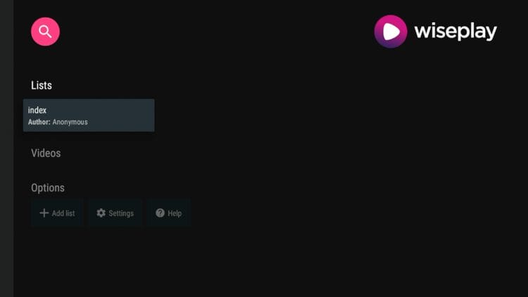 Return back to the main screen of Wiseplay and under Lists you will find your newly imported playlist.