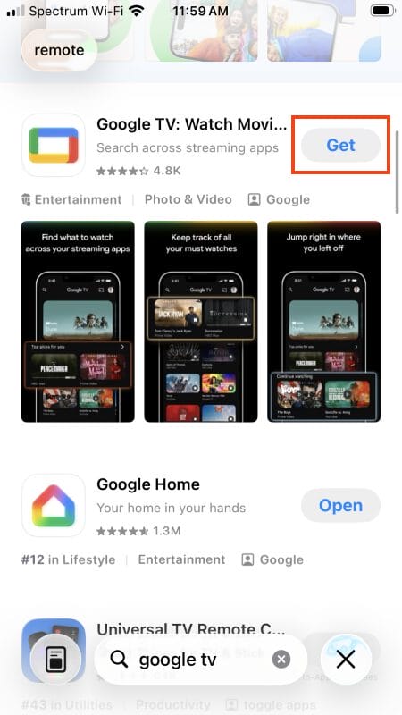 download Google TV App